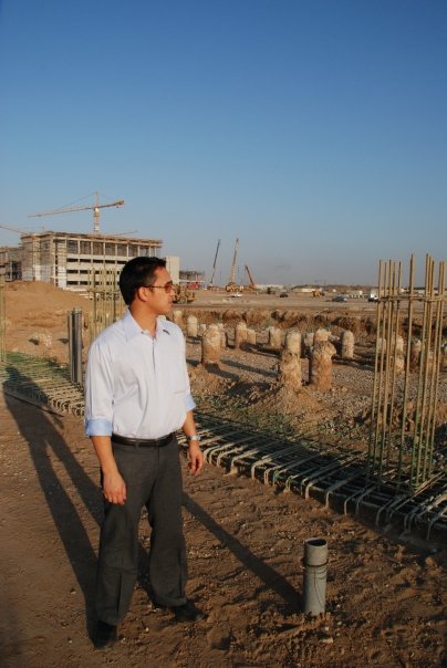 The author surveys the future site of a Marine Research Center in 2009.