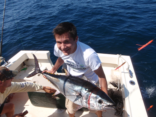 For Zachary Zublionis, the day was more about reeling in this guy - a 54-pound yellowfin tuna.