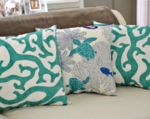 coral reef cushions etsy