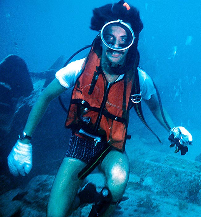 First SCUBA dives in the Florida Keys, aged 15.