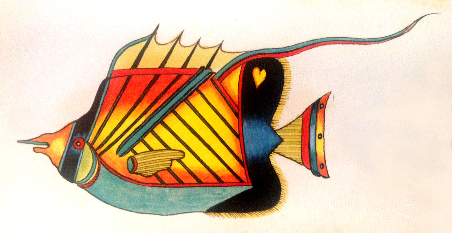 Sadly, the Threadfin Butterflyfish doesn't actually have a heart-shaped spot in its dorsal fin.