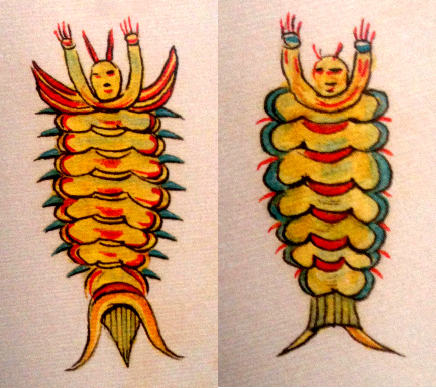 These fanciful creatures are said to represent a parasitic isopod, Mothocya renardi, named for the publisher of this book, Louis Renard.