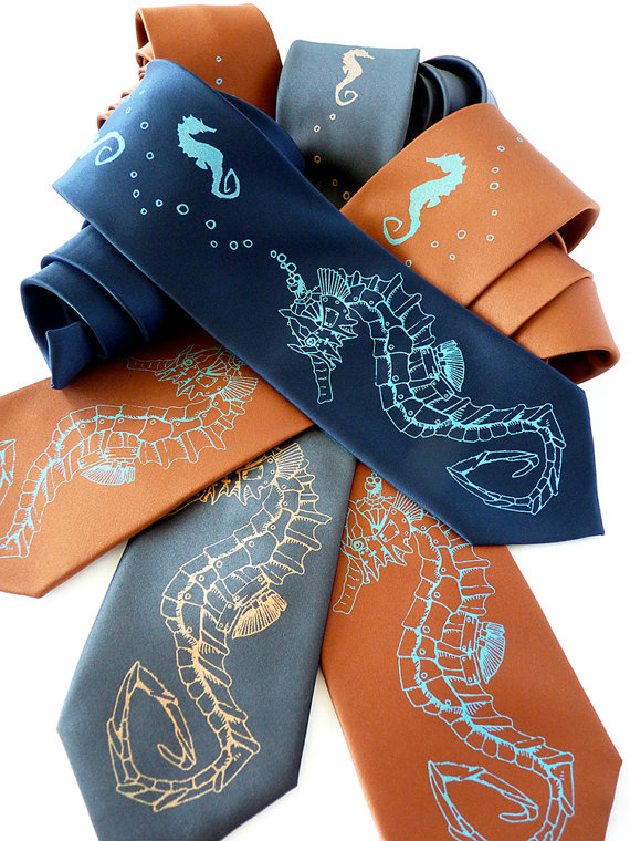 I've yet to see a seahorse tie that didn't look great. Available at etsy for $24.00.