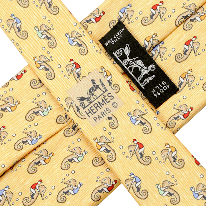 This tie is everything. Seahorse... being ridden by jockeys... from Hermès. Available at ebay for $129.95.