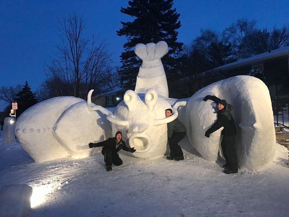 lobster snow sculpture bartz