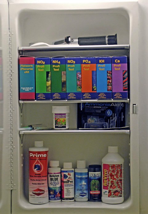This is my (literal) fish medicine cabinet